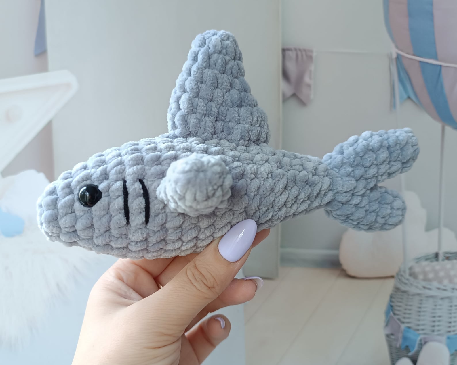 Crochet Shark Plush Pattern Cute Kawaii Keychain Amigurumi Tutorial PDF ...