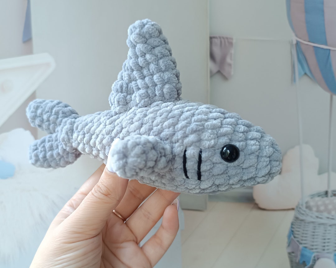 Crochet Shark Plush Pattern Cute Kawaii Keychain Amigurumi Tutorial PDF ...
