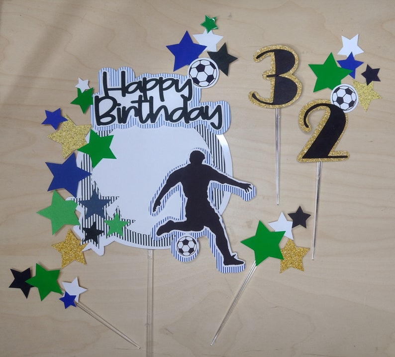 Cake Topper Happy Birthday SOCCER, Cutting File, Printable, Instant ...