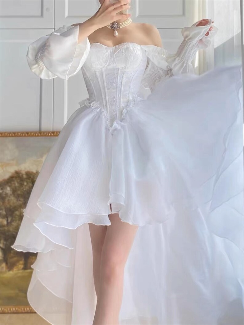 French White Tea Break Dress Tulle Prom Dress Fairy Dress for Etsy