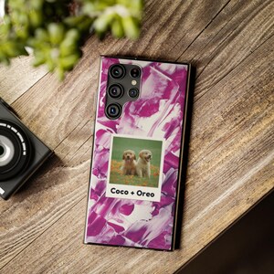 Custom Pet Photo Frame Abstract Art Phone case cover for Samsung Galaxy S24, S23, S22, S21 Plus Ultra | Pet Dog Cat Image Phone Case