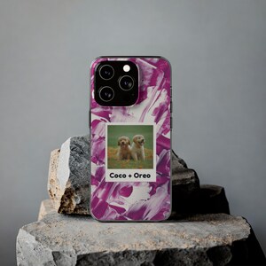 Custom Pet Dog Cat Photo Phone Case Cover For iPhone 16, 15, 14, 13, 12, 11 | Custom Name Photo Abstract Art Phone case