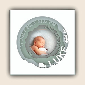 Baby birth stats Shadow Box, Baby photo frame, baby birth stats SVG, For Cricut and Silhouette, Baby Picture Shadow Box, layered svg box