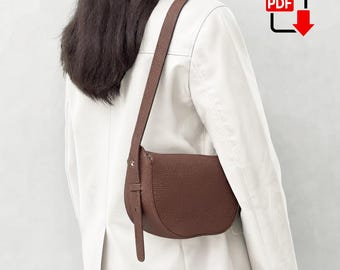Leather Saddle Bag Pdf Pattern, Crossbody Saddle Bag Template, Sewing Pattern Pdf, Minimalist Saddle Bag, Digital Download