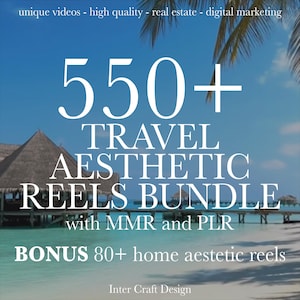 Pacote de mais de 550 Travel Reels 2025, vídeos de viagens sem rosto, modelos Canva, Travel Reels Instagram, vídeos de viagens PLR, MRR/PLR, alta qualidade