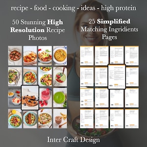 High Protein Recipe Book, Ideas Recipe 2025, Low Carb Diet, Cook Book, Nutritional Book, Meal Planners, Shopping Lists, MRR, PLR image 3