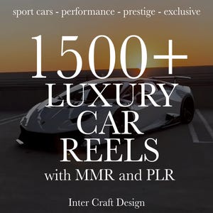 1500+ Luxury Car Reels 2025, Sport Cars, Viral Reels, Instagram Reels, Youtube Shorts, TikTok, Premium Cars, High Quality, MMR and PLR