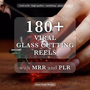 180+ Viral Glass Cutting Reels, Viral ASMR Reels Bundle, Tiktok, Instagram Reels, Youtube Shorts, Satisfying Reels, MRR, PLR