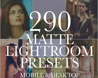 290 Matte Lightroom Presets Bundle, Mobile and Desktop Presets, Creamy Photo Filter, Boho Presets, Latte Presets, Coffee Presets