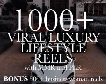 1000+ Viral Luxury Lifestyle Reels 2025, Business Woman Reels, Rich Luxury Videos, Cars, Yacht, Plane, Millionaire, MRR/PLR, High Quality