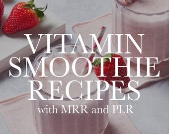 Vitamin Smoothie Recipes Ebook, Healthy Smoothie, Ideas Recipe 2025, Tasty Smoothie, Cook Book, MRR, PLR