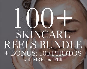 Oltre 100 video sulla cura della pelle, 100 foto sulla cura della pelle, pacchetto video sulla cura della pelle, rulli di bellezza, rulli premium, rulli per social media, alta qualità, MRR, PLR