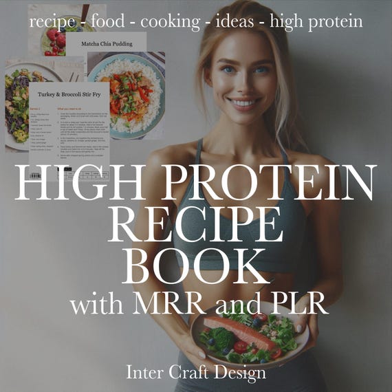 High Protein Recipe Book, Ideas Recipe 2025, Low Carb Diet, Cook Book, Nutritional Book, Meal Planners, Shopping Lists, MRR, PLR