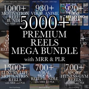 5000+ Premium Reels Mega Bundle, Lyxiga Reels, Motivations Reels, Vital Hooks Reels, GYM Reels, Anime Reels, Matlagnings Reels, MRR, PLR