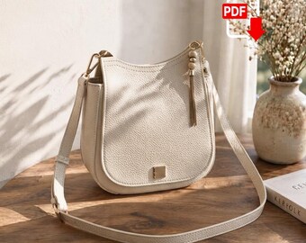 Leather Shoulder Bag Pdf Pattern, Crossbody Bag Template, Sewing Pattern, Woman Leather Crossbody Bag, Digital Download