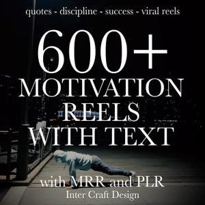 600+ Motivation Reels With Text, Motivation Quotes, Fitness Motivation, Business Motivation, Text Overlay, Vital Reels, MRR, PLR