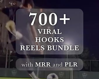 Paquete de más de 700 Reels con ganchos virales, TikTok, vídeos que llaman la atención, Reels de Instagram, ganchos de tendencia, cortos de YouTube, clips de contenido, MRR, PLR