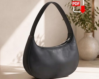 Leather Hobo Bag Pdf Pattern, Crossbody Purse Template, Classic Hobo Bag Pattern, Handmade Woman Shoulder Bag, Digital Download