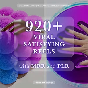 920+ Viral Satisfying ASMR Reels 2025, Tiktok, Instagram Reels, Slime, Craft Videos, Glass and Bottle Crushing, High Quality, MRR/PLR