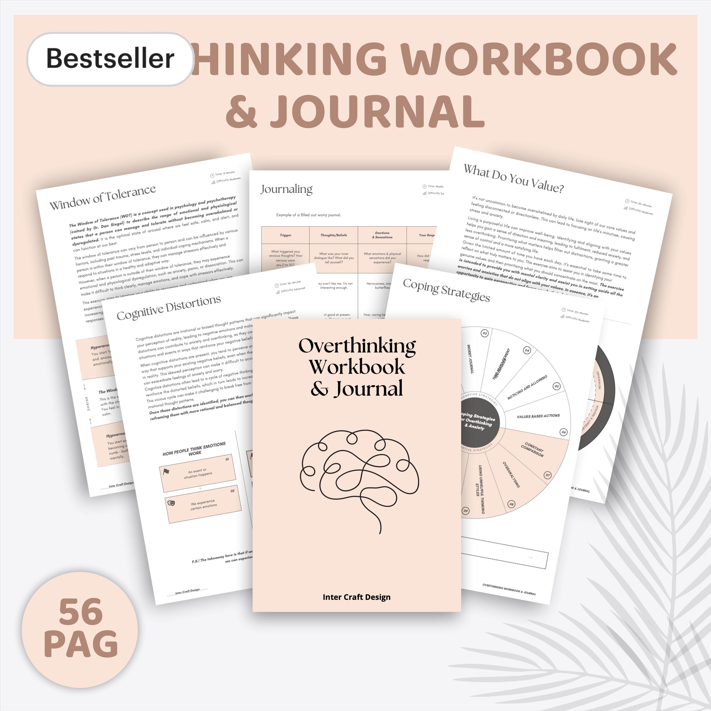 Overthinking Workbook Journal, Self Care Planner, Mental Health Journal ...