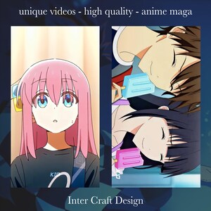 May include: Three anime characters, two female and one male, are depicted in a split-screen image. The female characters have pink and blue hair, while the male character has brown hair. All three characters are holding popsicles and have their eyes closed. The text "Inter Craft Design" is at the bottom of the image.