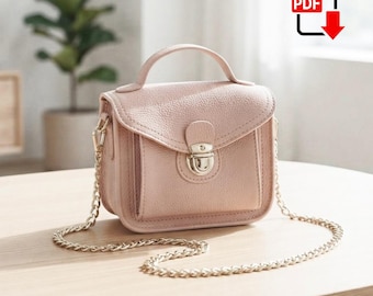 Leather Crossbody Bag Pattern Pdf, Small Purse Sewing Pattern, Small Leather Bag Pattern, Handbag Template, Digital Download
