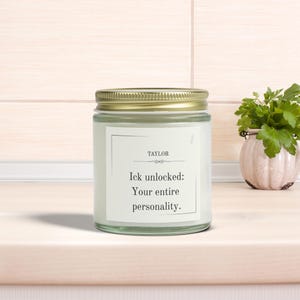 Personalized Motivational Natural Candle, Breakup Gift, Strong, Energizing, Custom Name, Coconut Apricot Wax, Gift for Friend