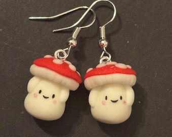 Kawaii little mushroom earrings