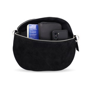 Bauchtasche Damen aus Wildleder Crossbody-Tasche mit Originalgurt und breitem Schultergurt Umhängetasche in verschiedenen Farben Bild 6