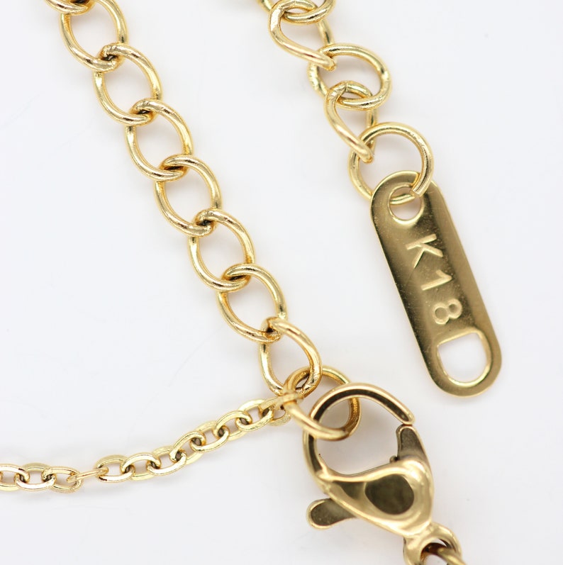 Golden Tear Drop / Bezel Necklace Damen Halskette mit einer Lünette förmigen Edelstein Anhänger und einer 18k Echtgoldveredelung Bild 4