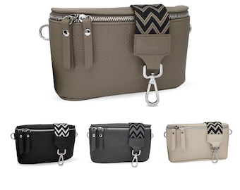 Crossbody-Bag Damen aus Echtleder mit Originalgurt und breitem Schultergurt Umhängetasche in verschiedenen Farben (HT088)