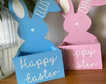 Personalised Easter Box, Wooden Easter Box, Treat Box, Easter Bunny, Easter Decor, Gift Box