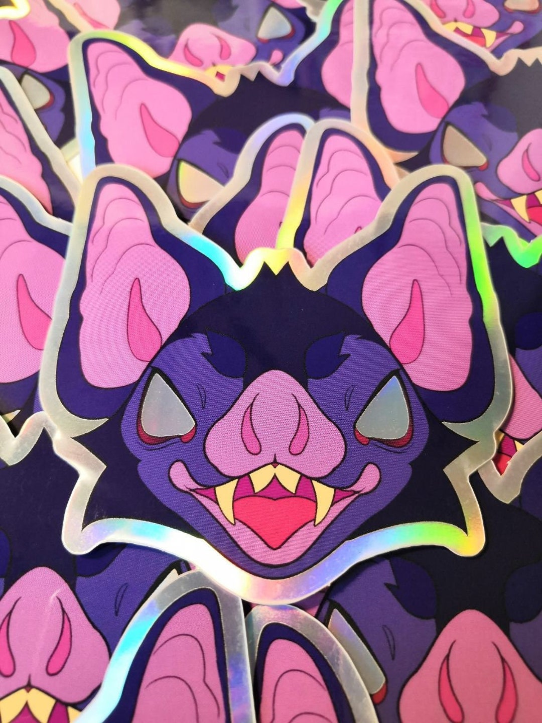 Holographic Bat Sticker - Etsy