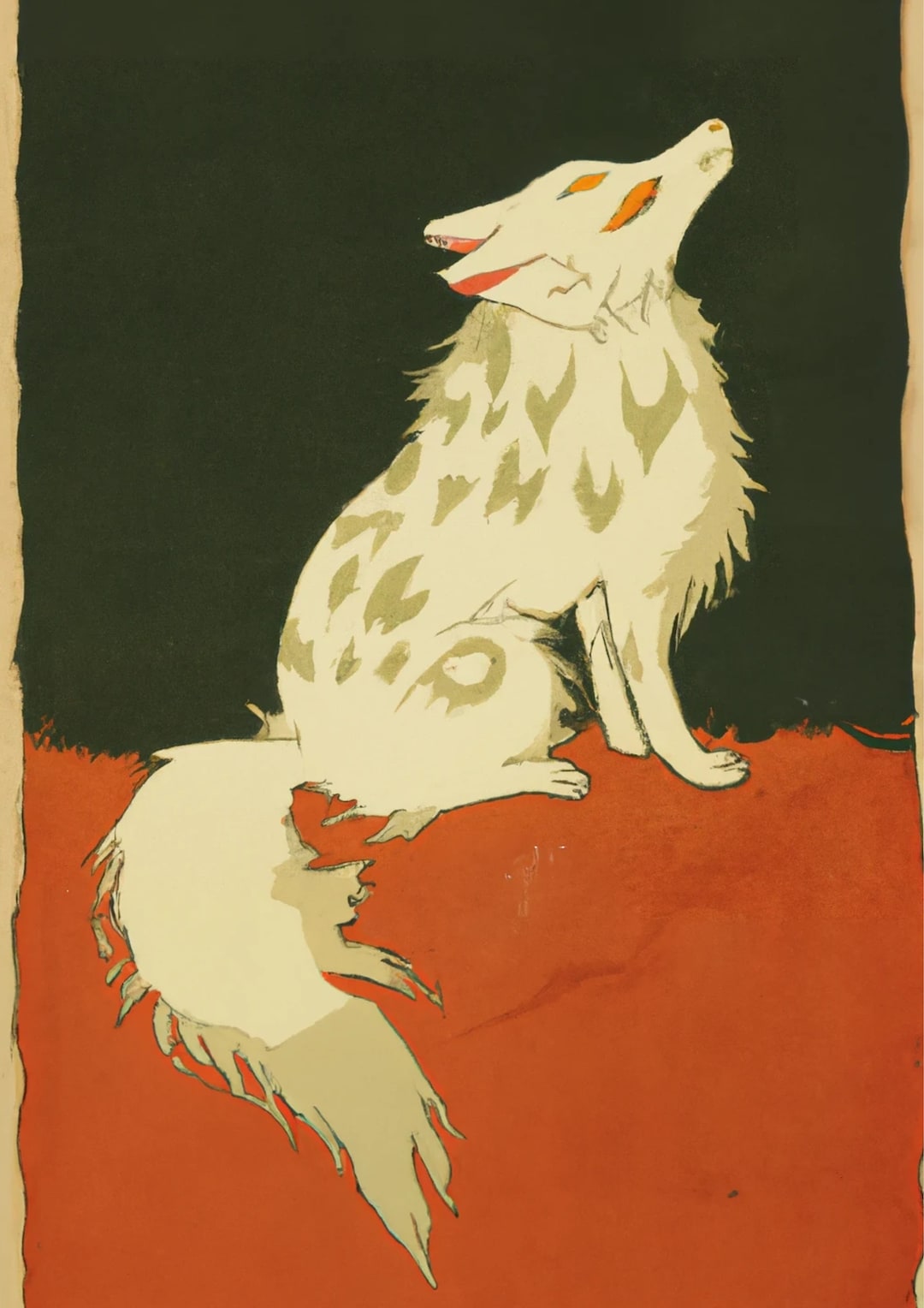 Kitsune Ukiyoe Art Ukiyoe Style Art Print Japanese Art Etsy