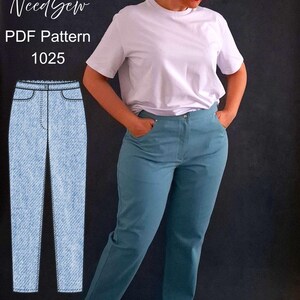 Women's Jeans Sewing Pattern | Sizes S-6XL | PDF A4, Letter, A0