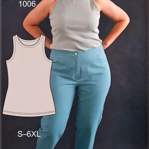 Women's Fitted Tank Top Sewing Pattern: Sizes S-6XL, PDF A4, Letter, A0