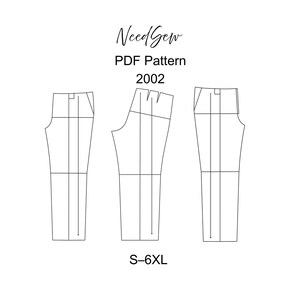 Self-modeling Sewing Pattern: Men's Pants, Sizes S-6XL, PDF A4, A0