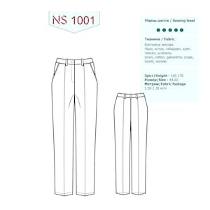 Digital basic pattern for self-modeling of women&#39;s pants in 9 sizes | PDF A4 | Letter | A1 | A0 for downloading | basics