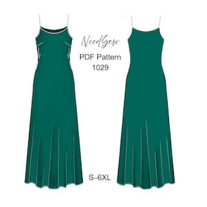 Dress Sewing Pattern: S-6XL, Height 164-176 cm (PDF A4, Letter, A0), seam allowance included