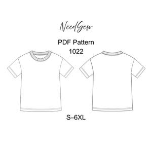 Women's T-Shirt Sewing Pattern: Regular Fit, Sizes S-6XL, PDF A4, A1, A0