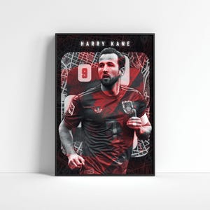Harry Kane Poster, Bayern Munich Poster, Harry Kane Print Art, Football Wall Art, Football Bedroom Art, Sports Poster, Soccer Home Decor