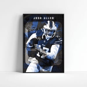 Josh Allen Poster, Buffalo Bills Poster, Football Poster, Sports Home Decor, Football Wall Art, NFL Poster, Football Fan Gift, Sports Gift