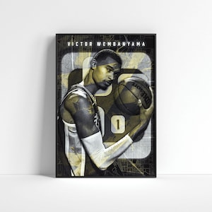 Victor Wembanyama Poster, San Antonio Spurs Druck, Basketball Dekor, NBA Wohnkultur, Basketball Wandkunst, NBA Drucke, Basketball Geschenke