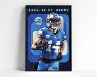 Amon-Ra St. Brown Detroit Lions-poster: NFL-sportdecor (digitale download)