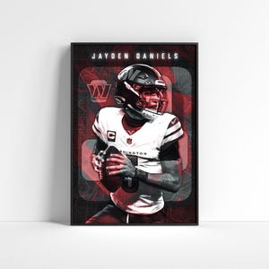 Jayden Daniels Washington Commanders Poster: NFL Football Art (Digital Download)