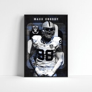 Maxx Crosby Poster, Las Vegas Raiders Poster, Football Poster, Sports Wall Decor, Football Wall Art, NFL Poster, Football Gift, Sport Gift