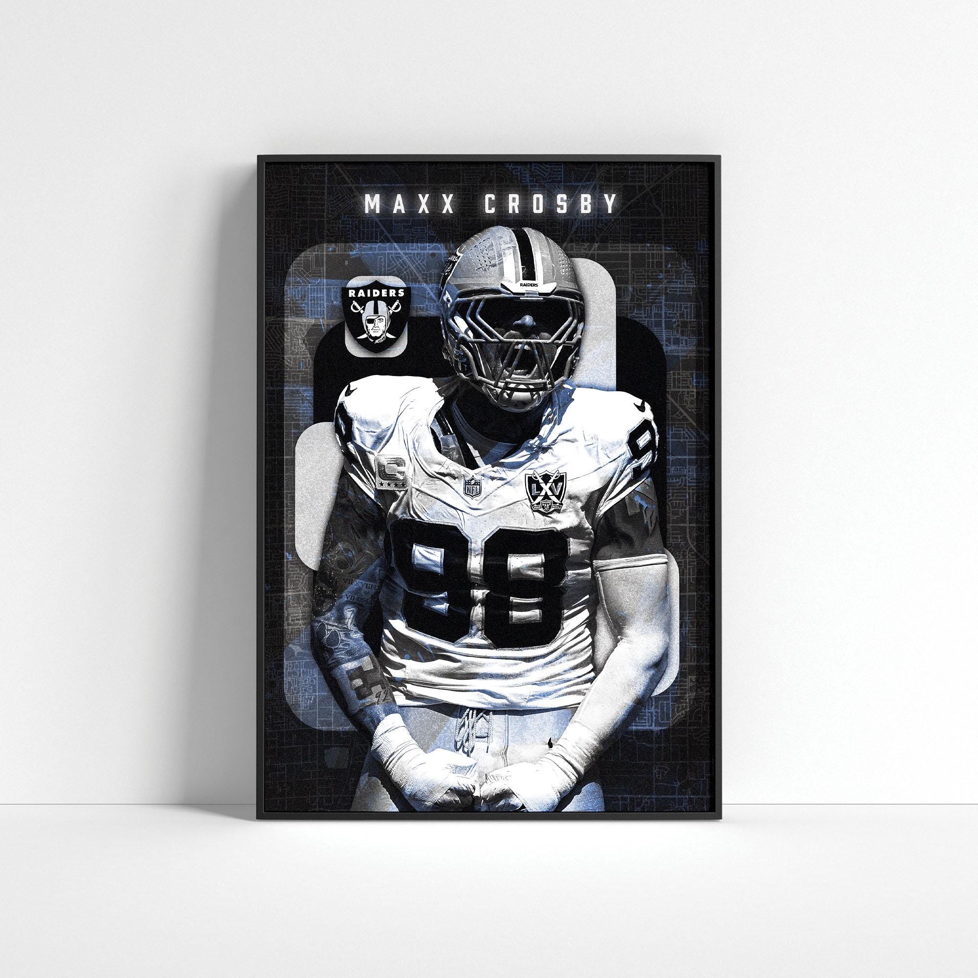 NFL選手アートポスターカタログ　A2版 Maxx Crosby - Raiders Poster - NFL Football Art (digital Download