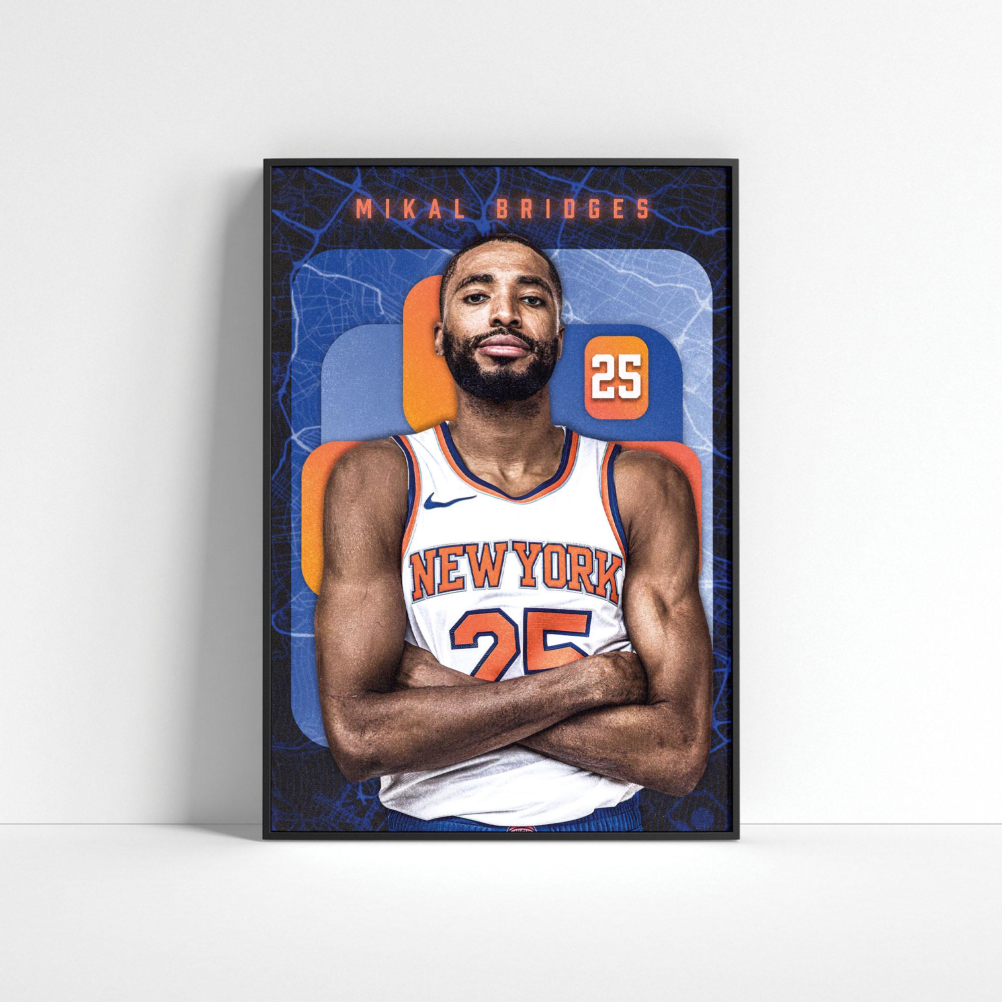 Mikal Bridges NY Knicks Poster: Sports Wall Art (digital Download
