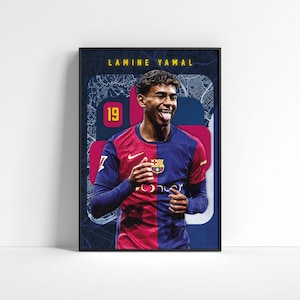 Lamine Yamal Poster, Barcelona Poster, Lamine Yamal Print Art, Football Fans Gift, Soccer Wall Art, Football Bedroom Decor, Sports Poster