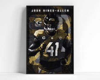Josh Allen Jaguars Poster: NFL Football Art (Digital Download)